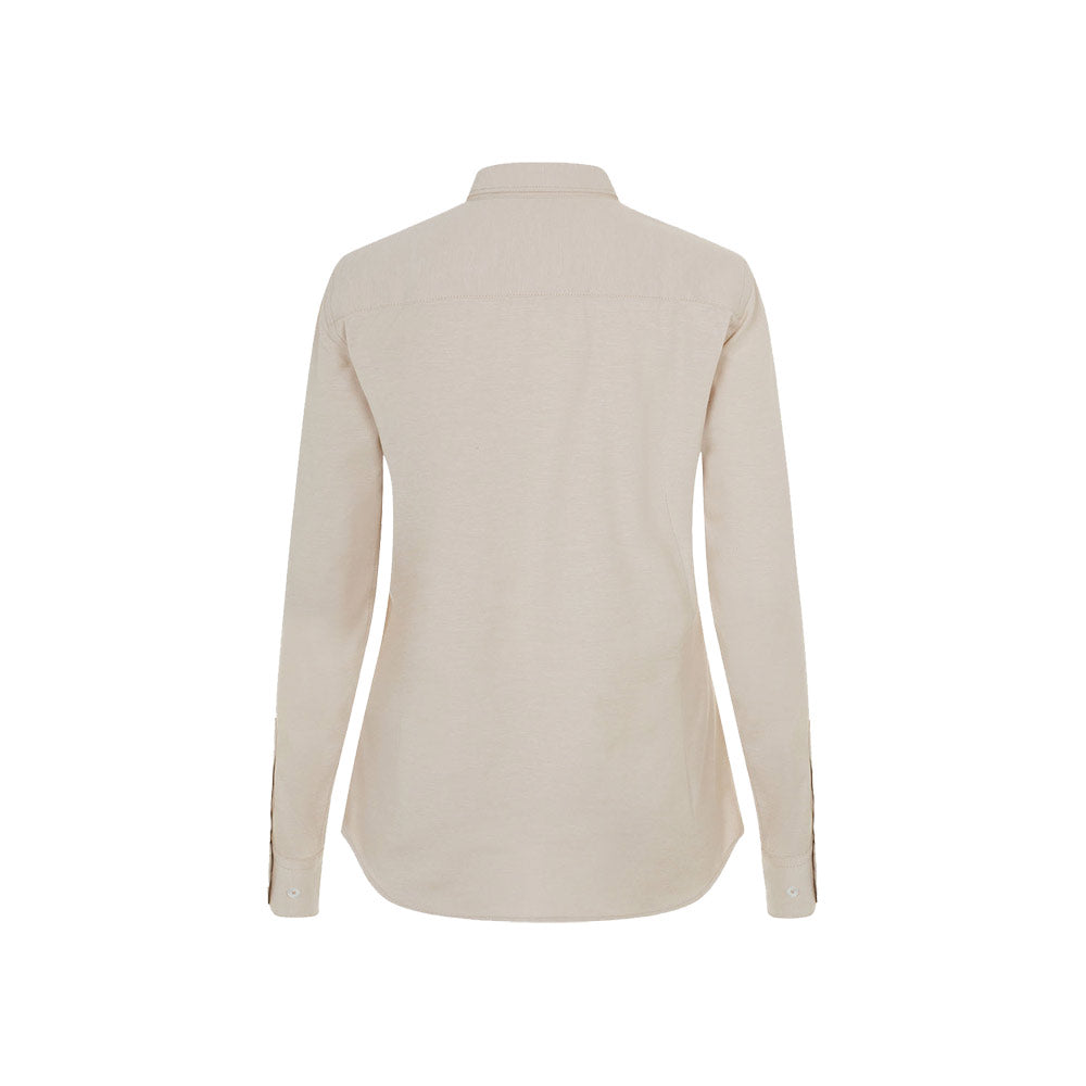 VL PRITHVI WOMEN. Camisa Oxford (180 g/m²) para mulher em algodão (50%), poliéster (45%) e elastano (5%)