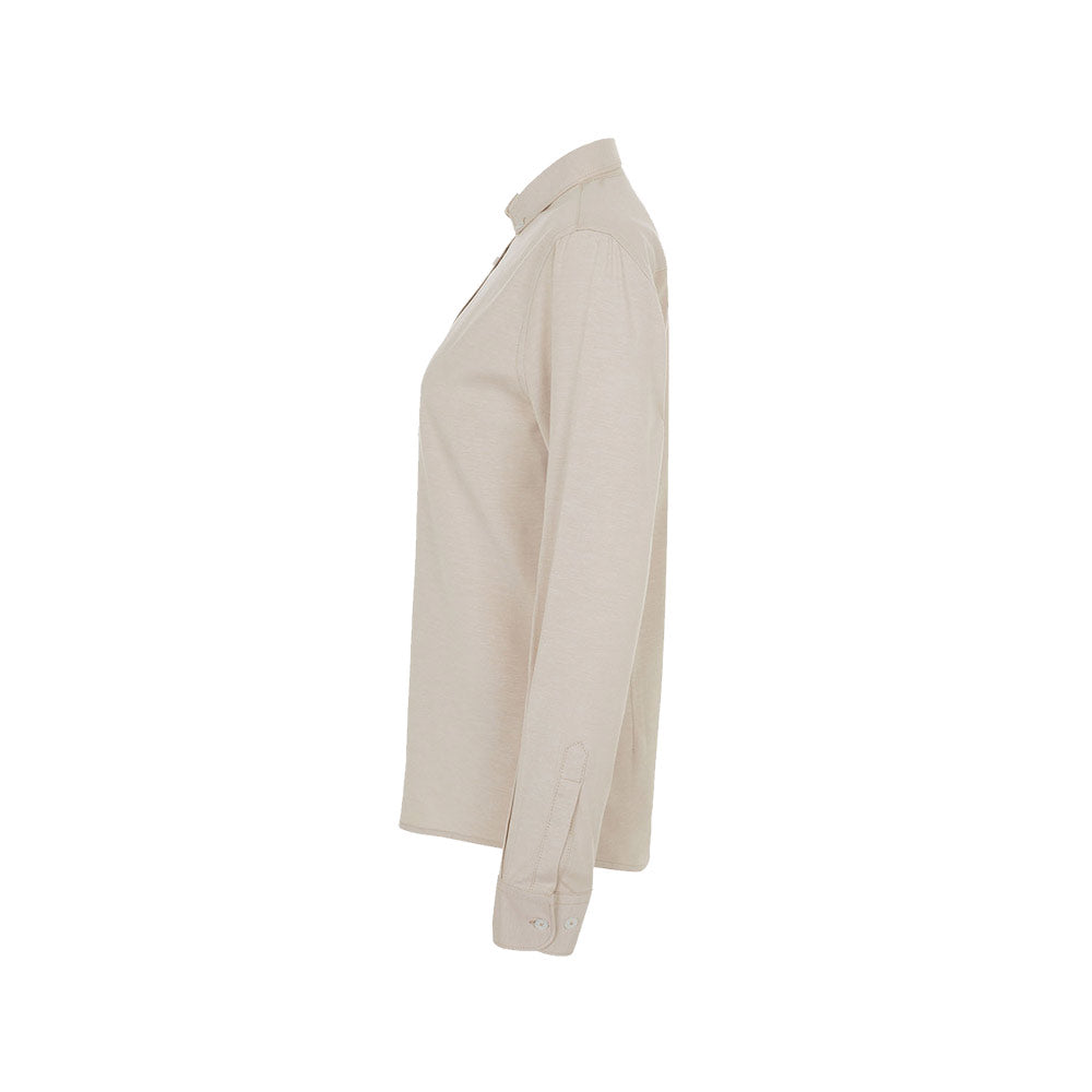 VL PRITHVI WOMEN. Camisa Oxford (180 g/m²) para mulher em algodão (50%), poliéster (45%) e elastano (5%)