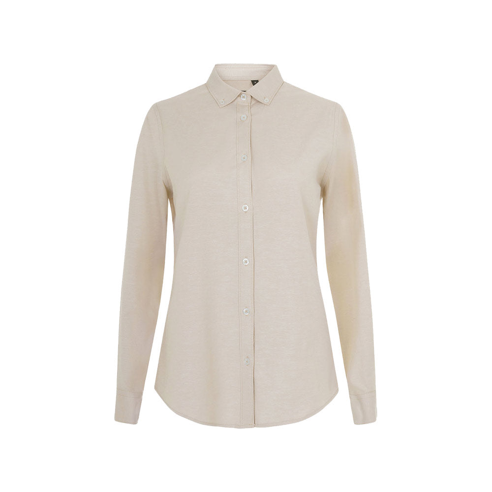 VL PRITHVI WOMEN. Camisa Oxford (180 g/m²) para mulher em algodão (50%), poliéster (45%) e elastano (5%)