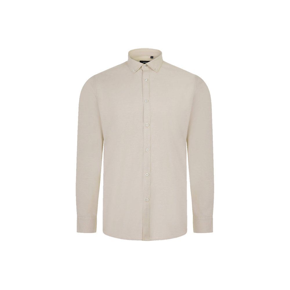 VL PRITHVI MAN. Camisa Oxford (180 g/m²) para homem em algodão (50%), poliéster (45%) e elastano (5%)