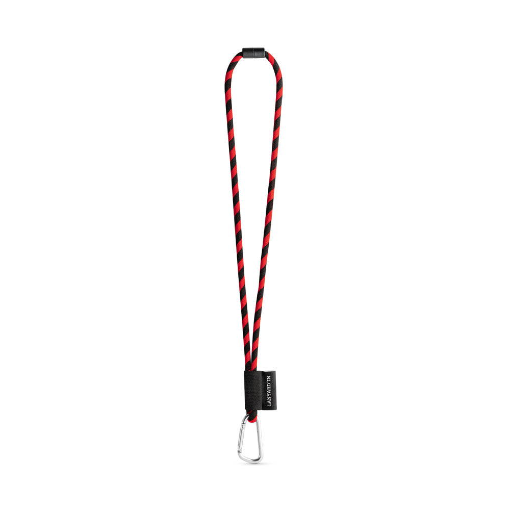 75089. SET Lanyard TUBE Long (Ø 7 mm) com Mosquetão D-shape 55 mm e Fecho de segurança Ø 7 mm