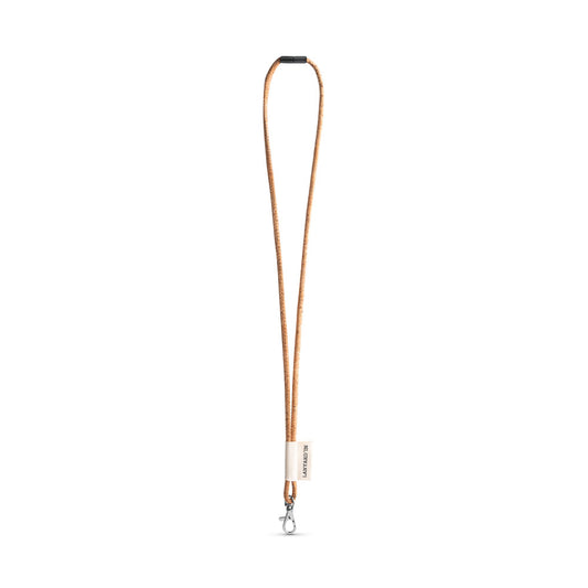 75096. SET Lanyard CORK Long (Ø 5 mm) com mosquetão de gatilho 9 mm e Fecho de segurança Ø 5 mm