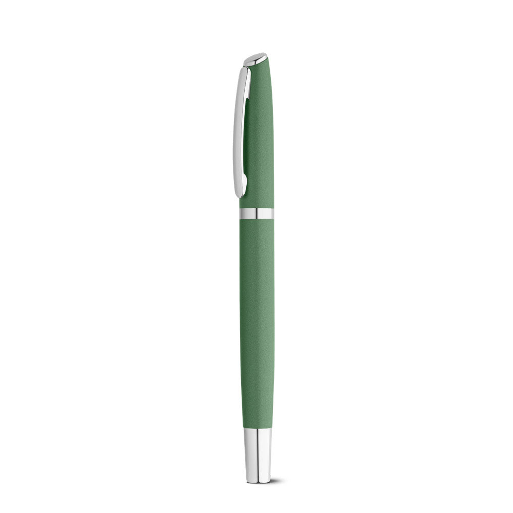 RE-LANDO-SET. Conjunto de roller e esferográfica com corpo em alumínio reciclado (100% rAL)