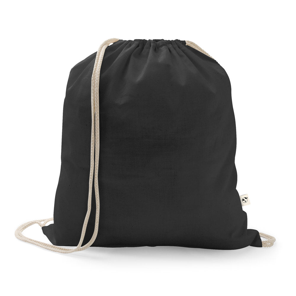 ISTANBUL. Saco tipo mochila em algodão reciclado (70%) e poliéster (30% rPET) (150 g/m²)