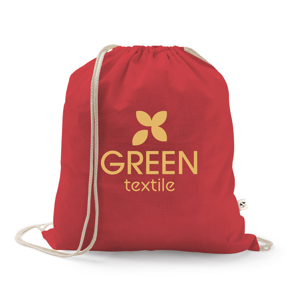 ISTANBUL. Saco tipo mochila em algodão reciclado (70%) e poliéster (30% rPET) (150 g/m²)