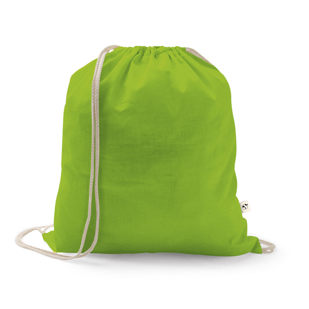 ISTANBUL. Saco tipo mochila em algodão reciclado (70%) e poliéster (30% rPET) (150 g/m²)