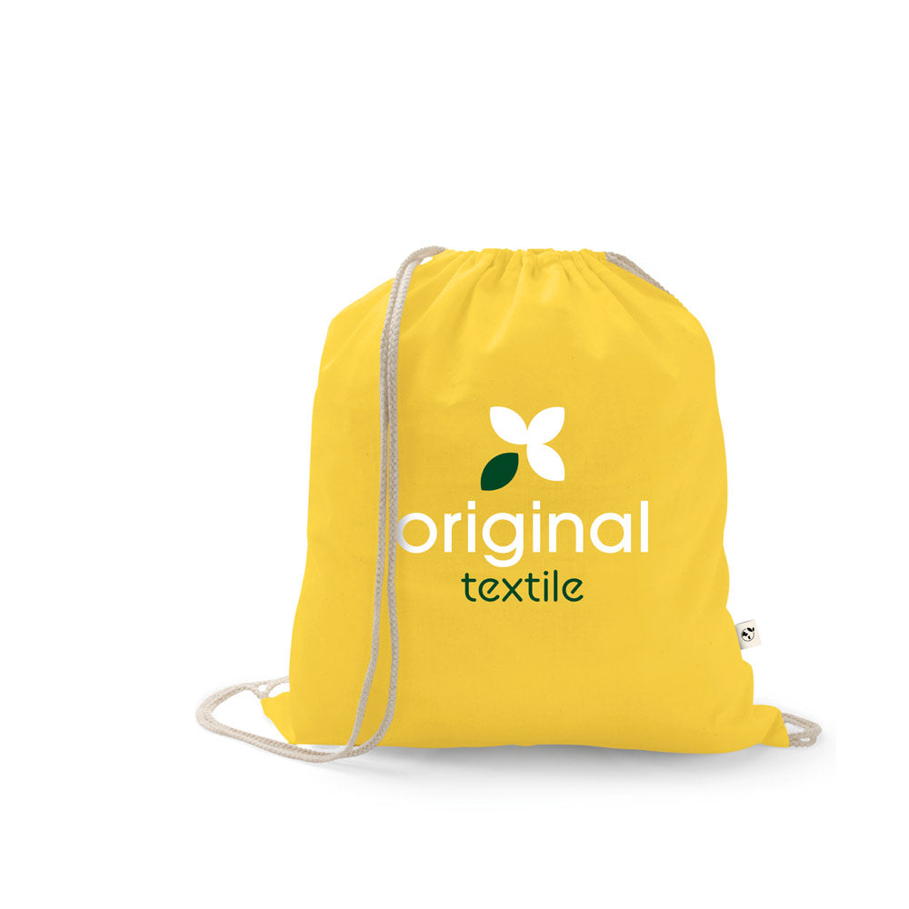 ISTANBUL. Saco tipo mochila em algodão reciclado (70%) e poliéster (30% rPET) (150 g/m²)