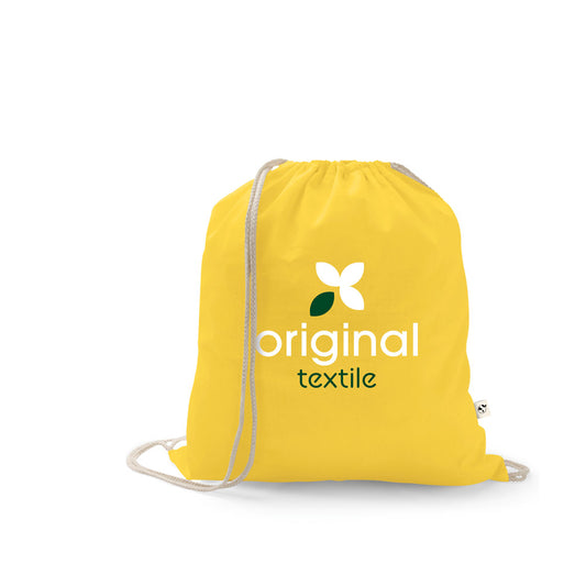 ISTANBUL. Saco tipo mochila em algodão reciclado (70%) e poliéster (30% rPET) (150 g/m²)