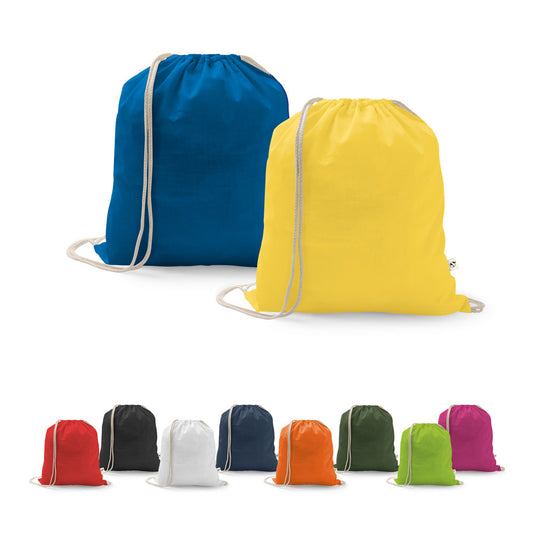 ISTANBUL. Saco tipo mochila em algodão reciclado (70%) e poliéster (30% rPET) (150 g/m²)