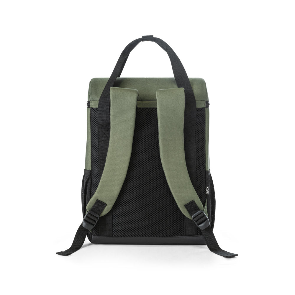 ROMA L. Mochila térmica almofadada em poliéster reciclado 600D ripstop 16 L