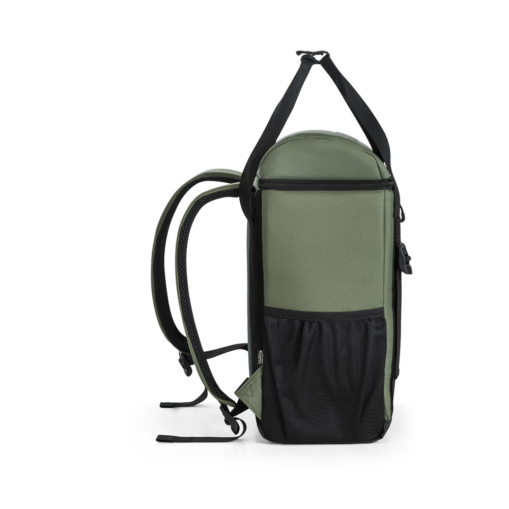 ROMA L. Mochila térmica almofadada em poliéster reciclado 600D ripstop 16 L