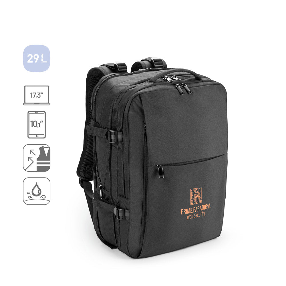 DALLAS. Mochila de viagem em poliéster reciclado 600D de alta densidade para computador portátil 17'3"