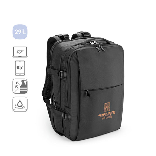 DALLAS. Mochila de viagem em poliéster reciclado 600D de alta densidade para computador portátil 17'3"