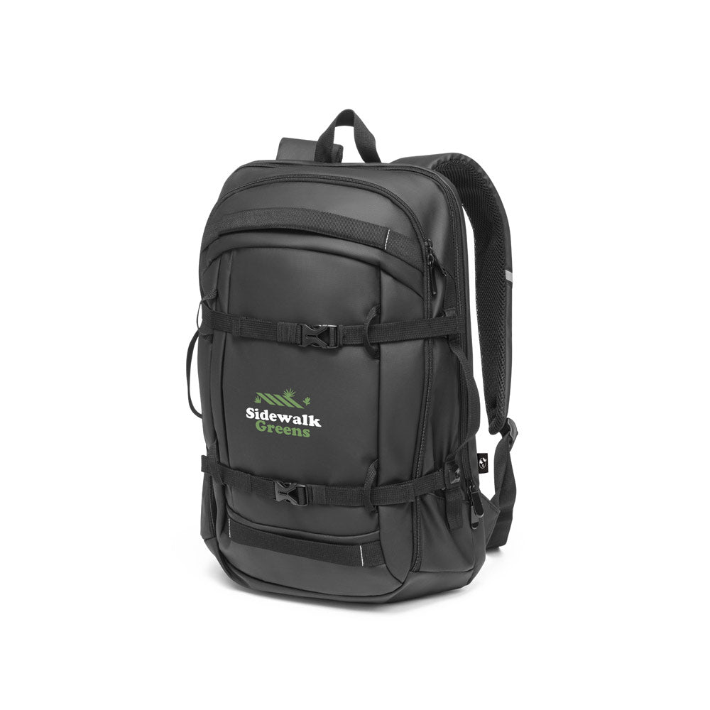 KAMPALA. Mochila para computador portátil em poliéster reciclado 900D de alta densidade, com revestimento resistente à água e forro em poliéster reciclado 210D 17'3"