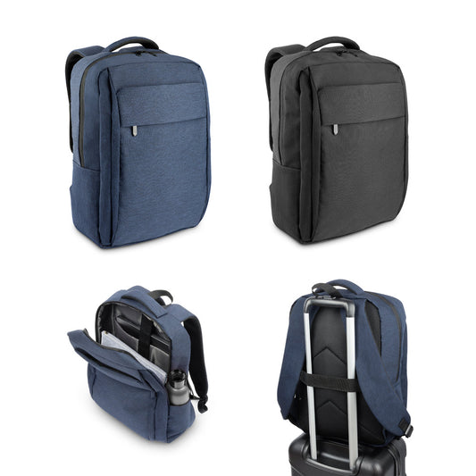 COVENTRY. Mochila, totalmente almofadada, para computador portátil em poliéster reciclado 300D de alta densidade e forro em poliéster reciclado 210D 15.6"