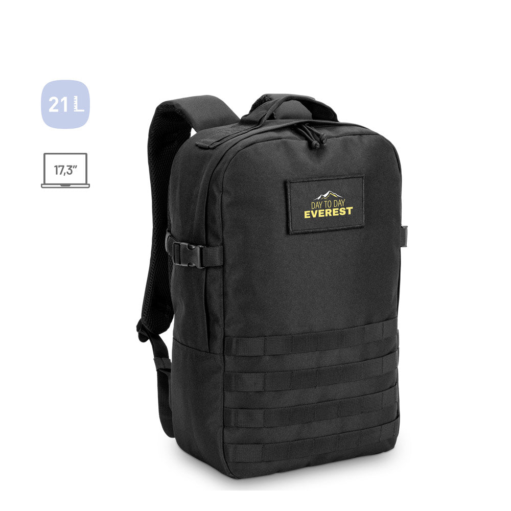 EDINBURGH BPACK. Mochila estilo militar em poliéster reciclado 600D, de alta densidade e forro em poliéster reciclado 210D 17'3"