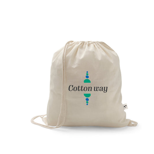 SALAMANCA. Saco tipo mochila em algodão reciclado (70%) e poliéster (30% rPET) (150 g/m²)