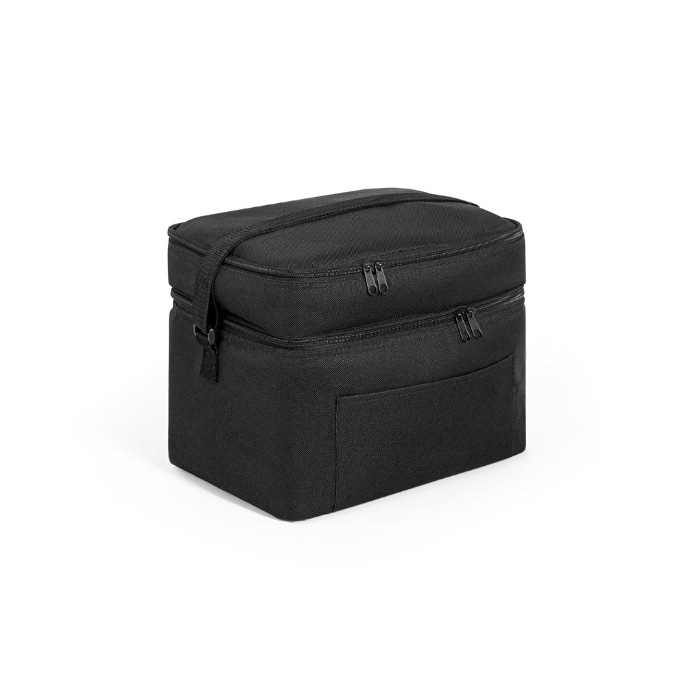 CANCUN LARGE. Saco térmico em poliéster reciclado 600D, com alça em webbing ajustável 14 L