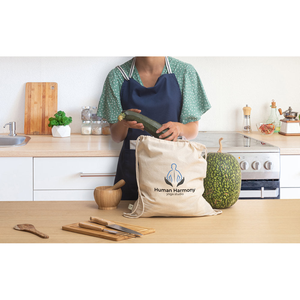 BELIZE. Saco tipo mochila 100% algodão orgânico (140 g/m²)