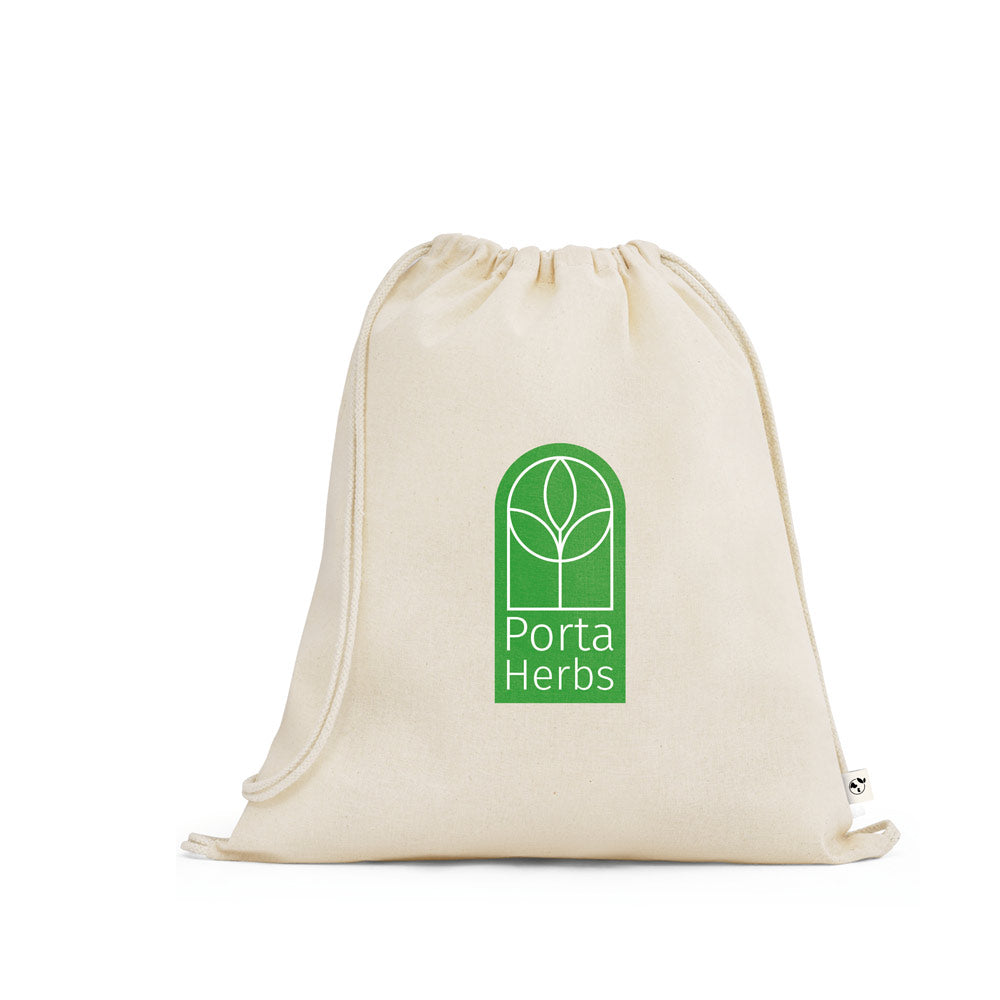 BELIZE. Saco tipo mochila 100% algodão orgânico (140 g/m²)