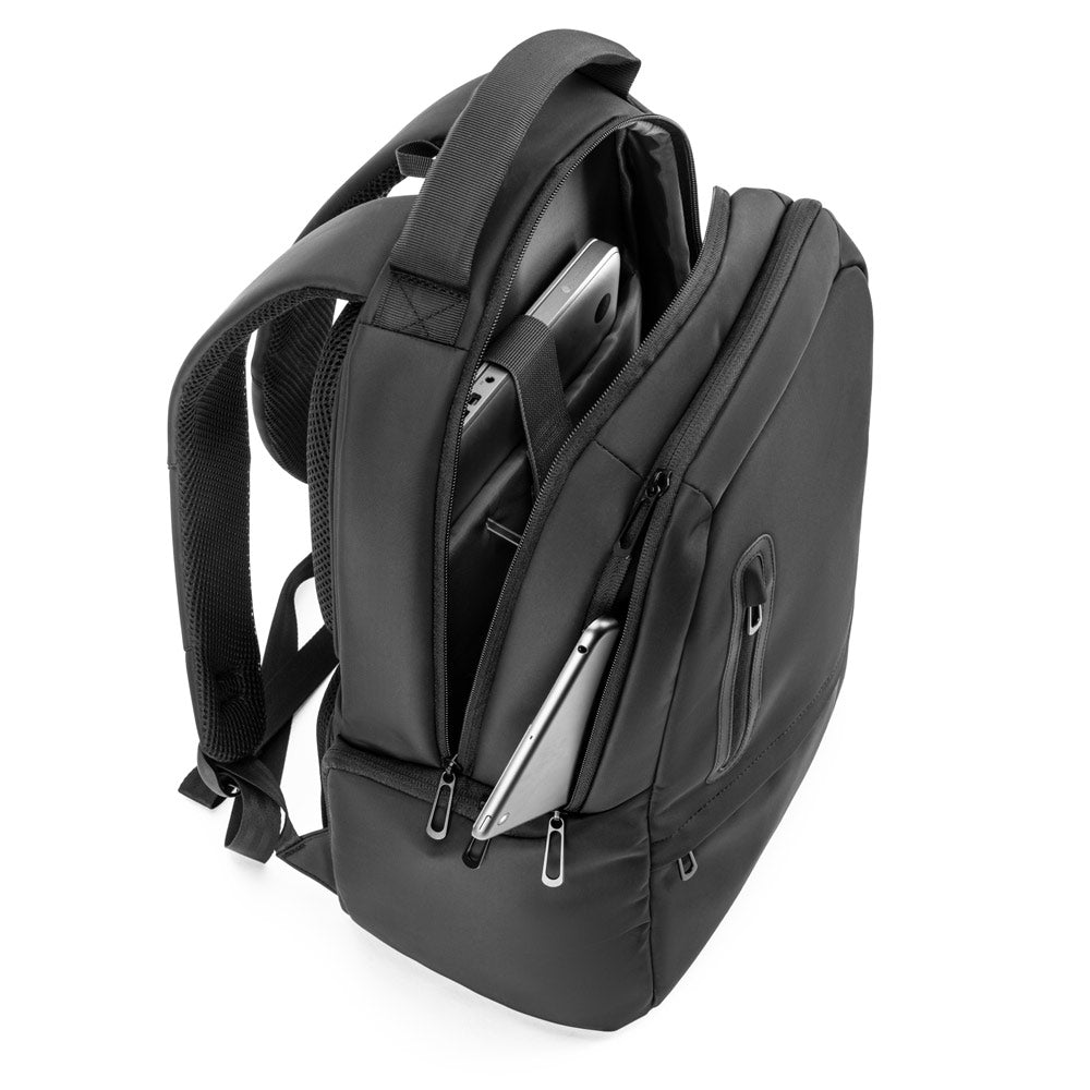 BOSTON SOLID. Mochila para computador portátil (17") em nylon 150D com 2 compartimentos acolchoados