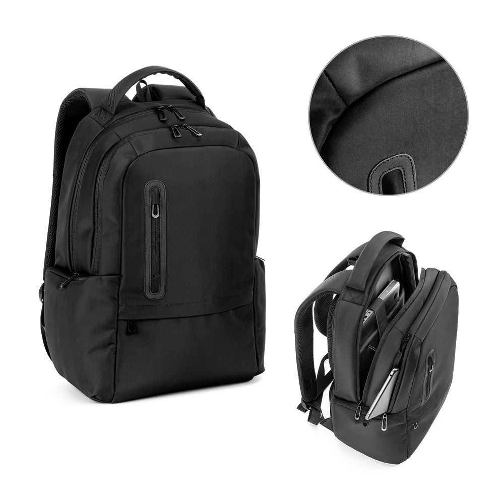 BOSTON SOLID. Mochila para computador portátil (17") em nylon 150D com 2 compartimentos acolchoados