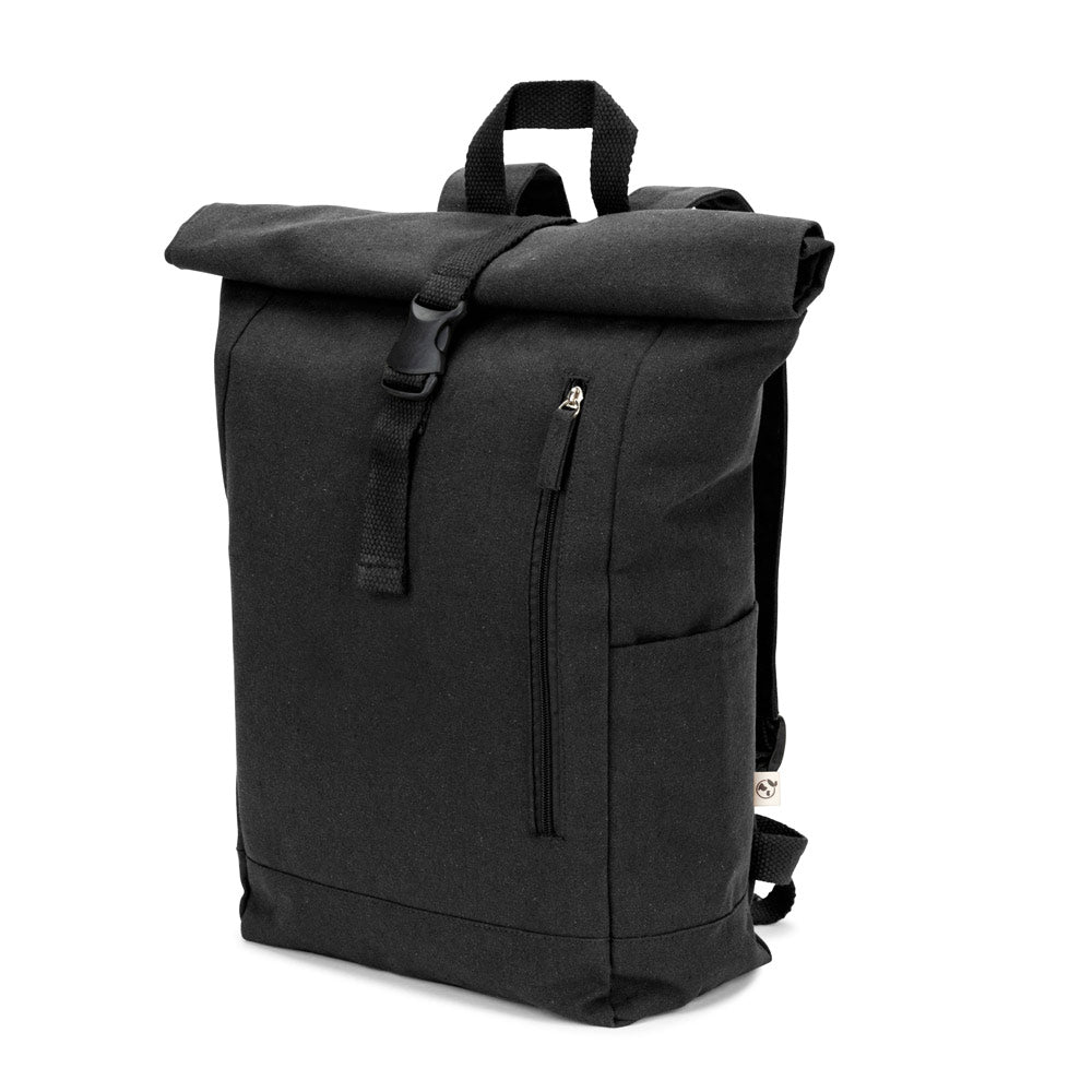 SAINT. Mochila "roll top" em algodão reciclado e poliéster reciclado (380 g/m²)