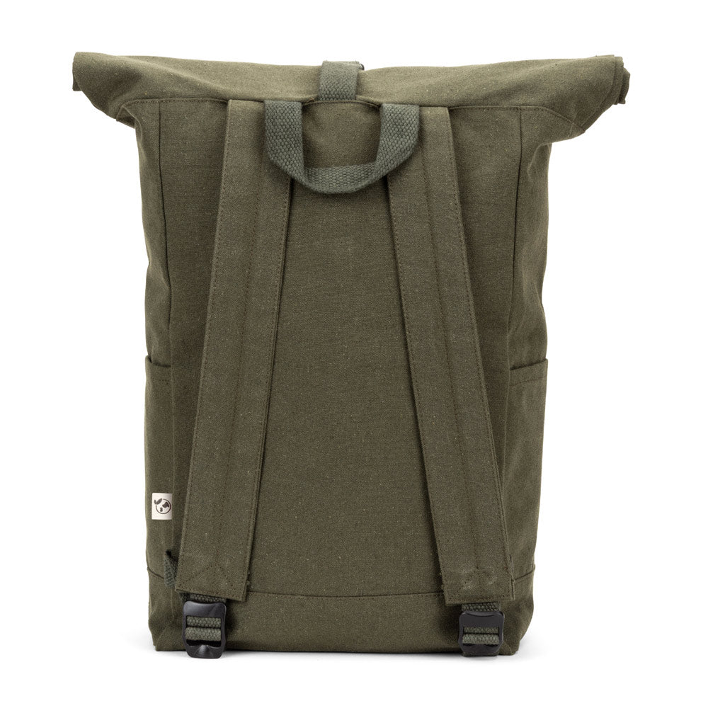 SAINT. Mochila "roll top" em algodão reciclado e poliéster reciclado (380 g/m²)
