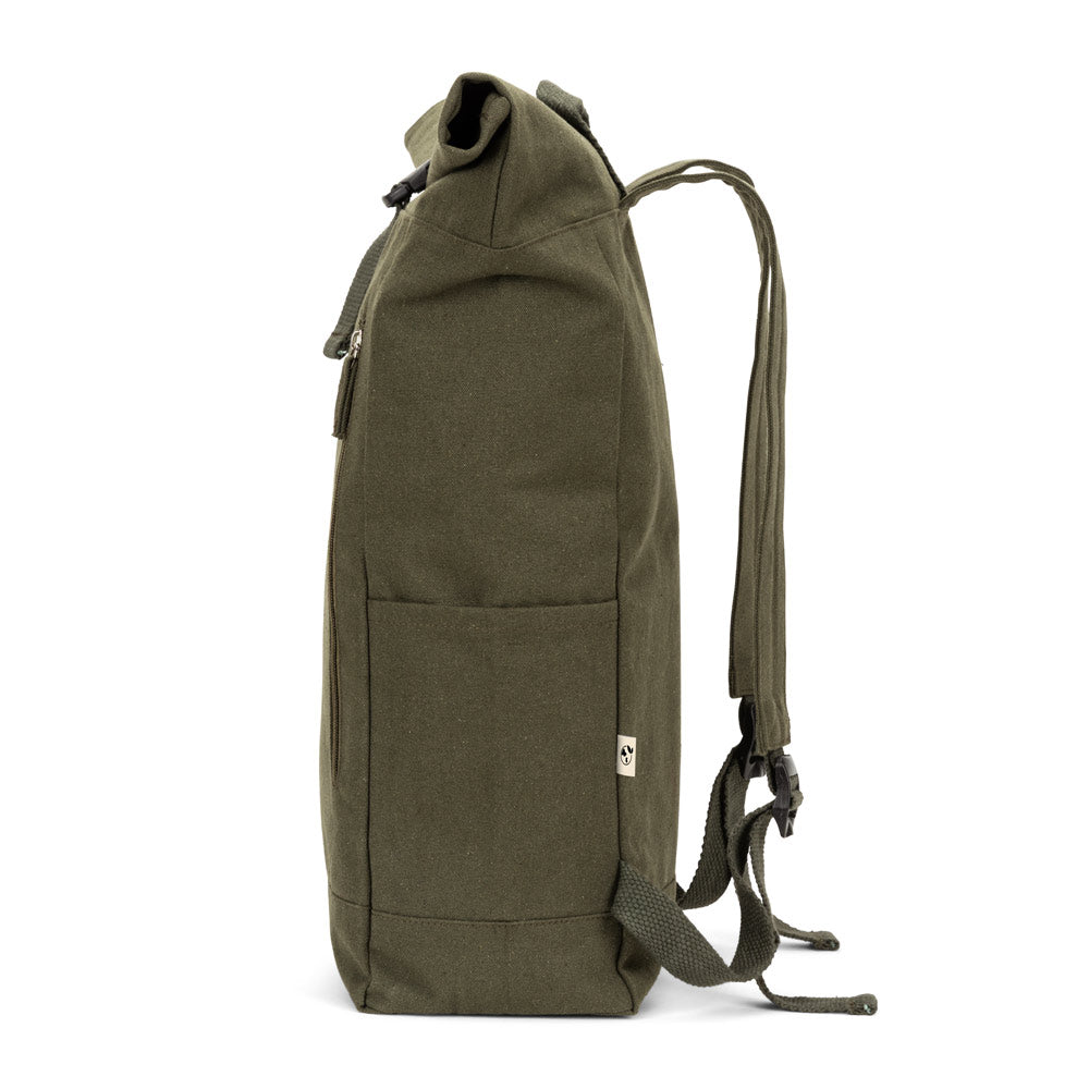 SAINT. Mochila "roll top" em algodão reciclado e poliéster reciclado (380 g/m²)