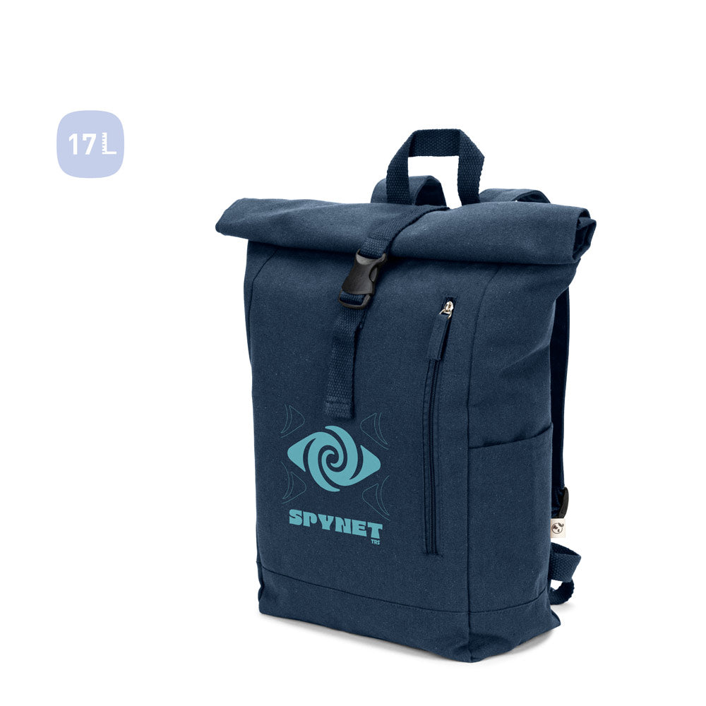 SAINT. Mochila "roll top" em algodão reciclado e poliéster reciclado (380 g/m²)