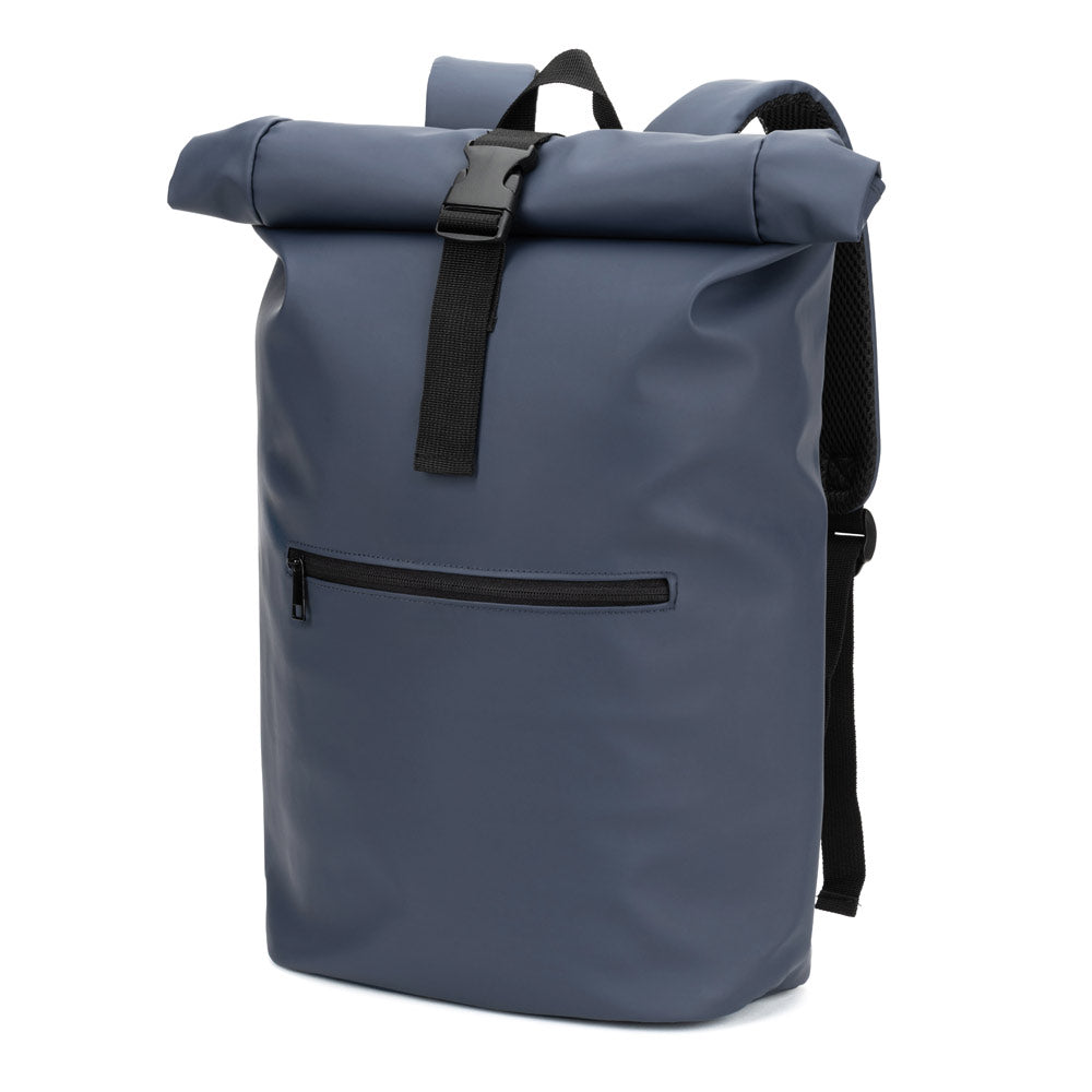 PORTLAND. A mochila "roll top" em PU com bolso para computador portátil 16"