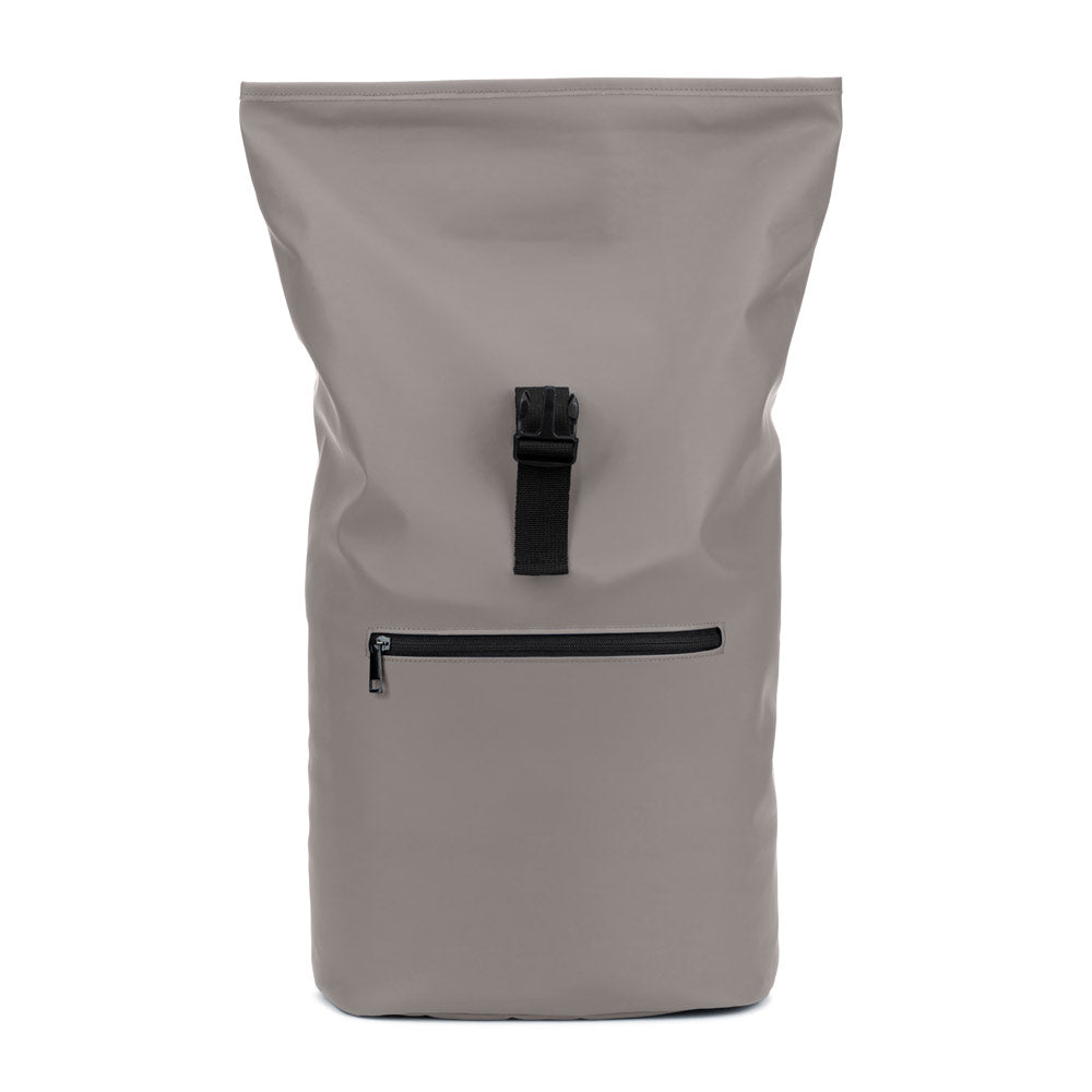 PORTLAND. A mochila "roll top" em PU com bolso para computador portátil 16"