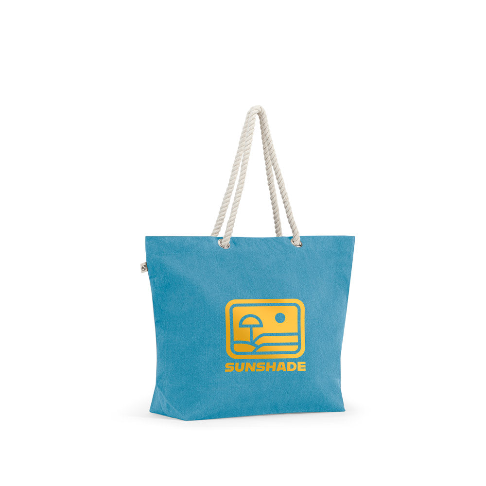 ATHENS. Saco de praia em algodão reciclado (70%) e poliester reciclado (30%) (220 g/m²)