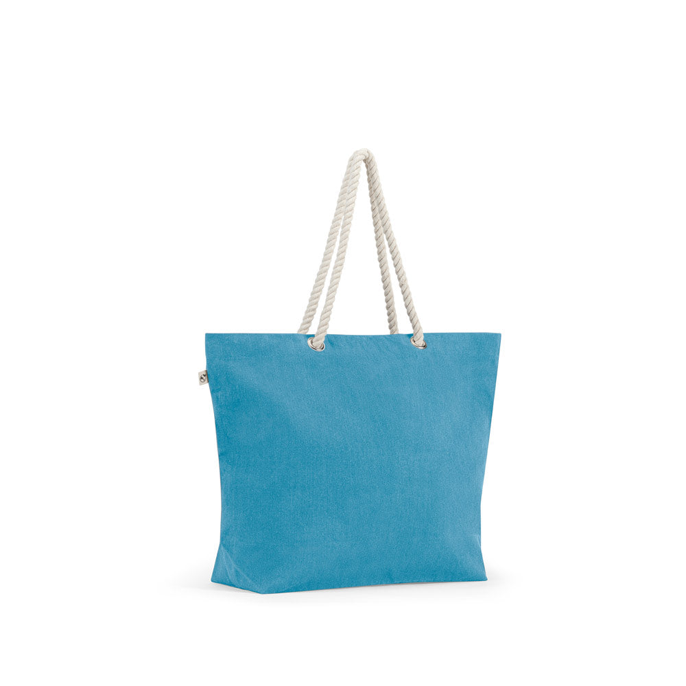 ATHENS. Saco de praia em algodão reciclado (70%) e poliester reciclado (30%) (220 g/m²)