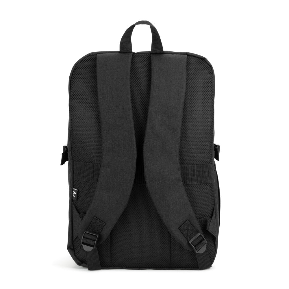 UDINE. Mochila com um compartimento de abertura total em poliéster reciclado 300D de alta densidade 16"