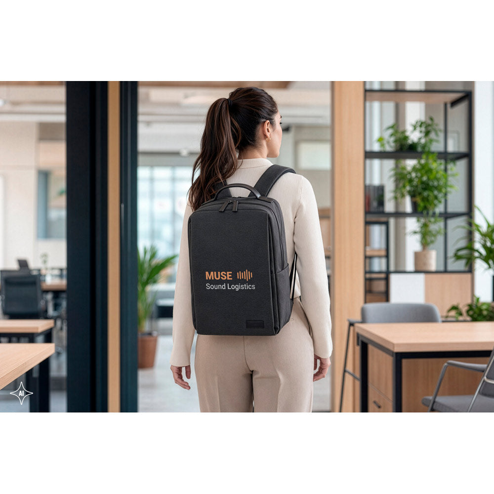 GLASGOW. Mochila para computador portátil (17") em poliéster reciclado de alta densidade 600D (20L)
