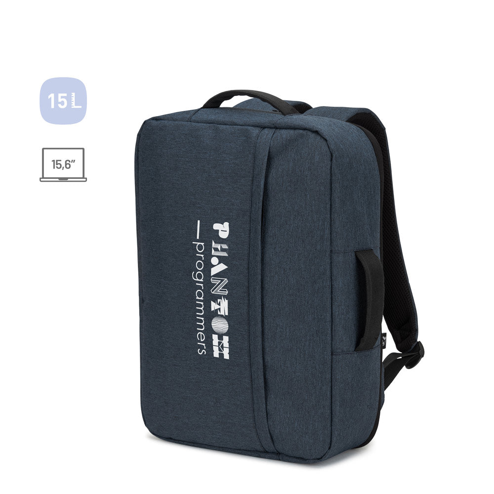 NIAMEY. Mochila para computador portátil em poliéster reciclado 300D de alta densidade 15'6"