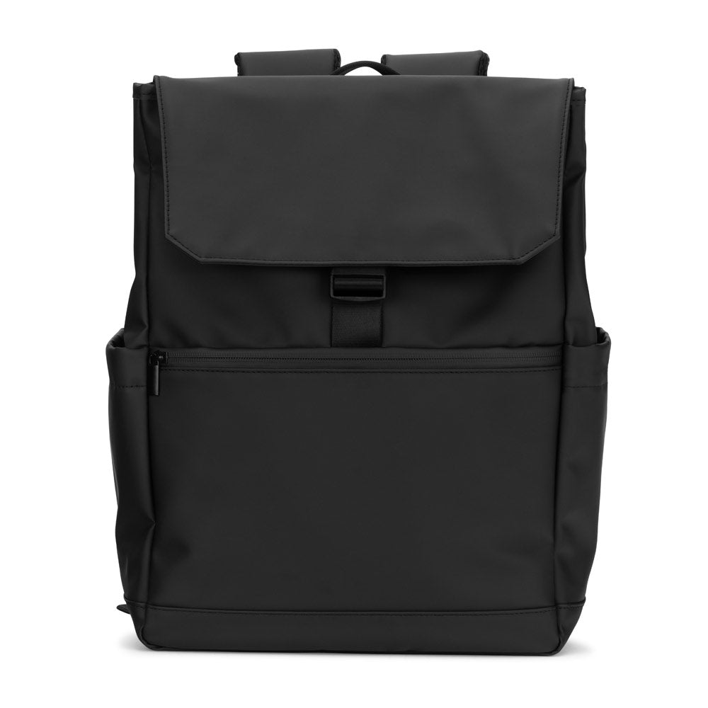 AZORES BAG. Mochila para computador portátil (16") em PU, com pala que cobre todos os compartimentos