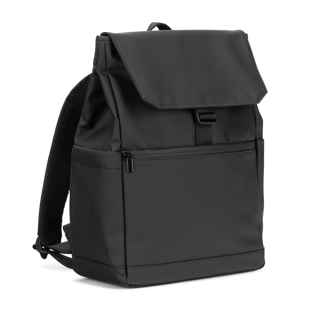 AZORES BAG. Mochila para computador portátil (16") em PU, com pala que cobre todos os compartimentos