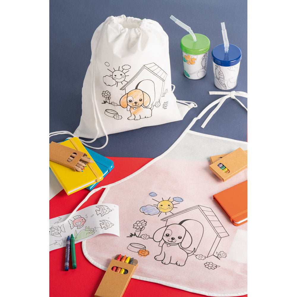 DRAWS. Saco tipo mochila em non-woven para colorir (80 g/m²)