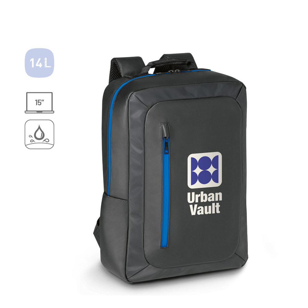 OSASCO. Mochila para computador portátil em poliéster reciclado 600D de alta densidade 15"
