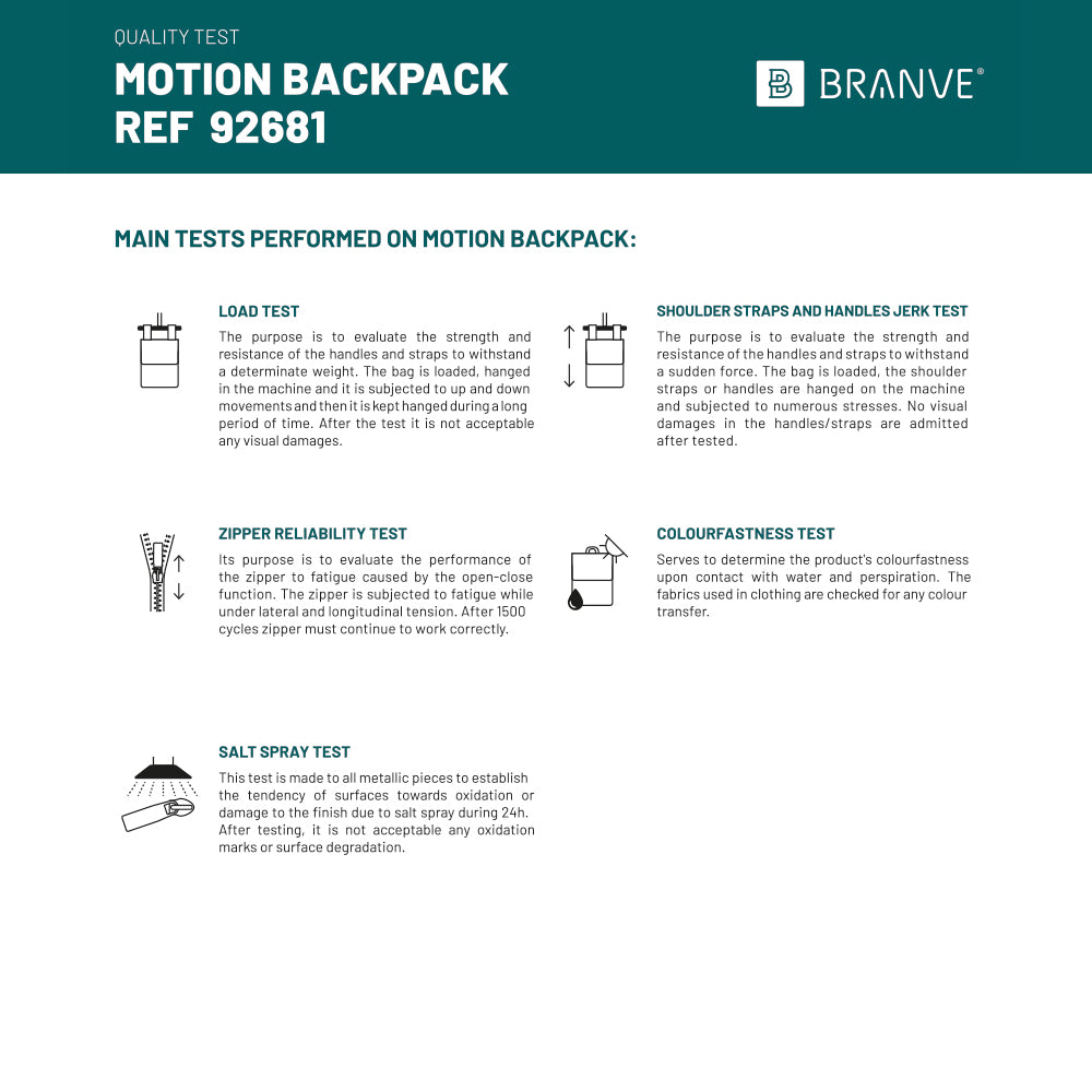 MOTION BACKPACK. Mochila em poliéster 600D twill e PU