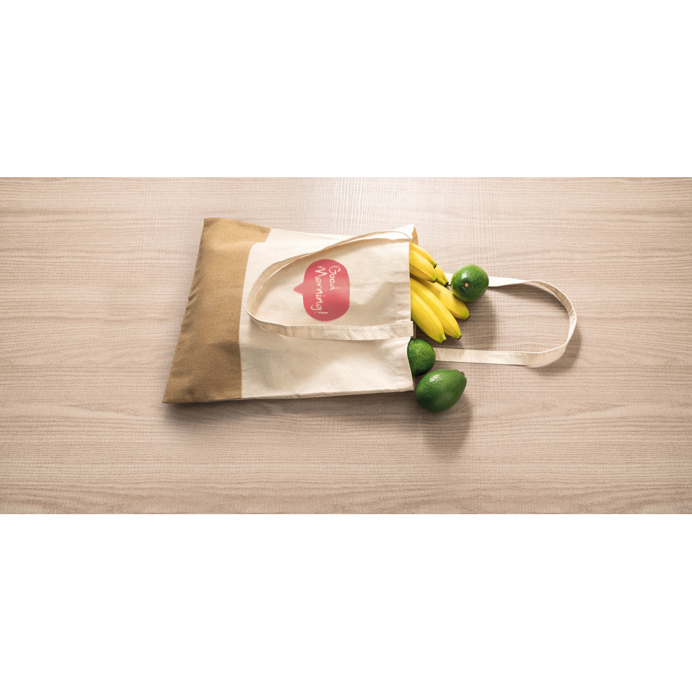 MERCAT. Saco 100% algodão (160 g/m²) com detalhes em imitação de juta