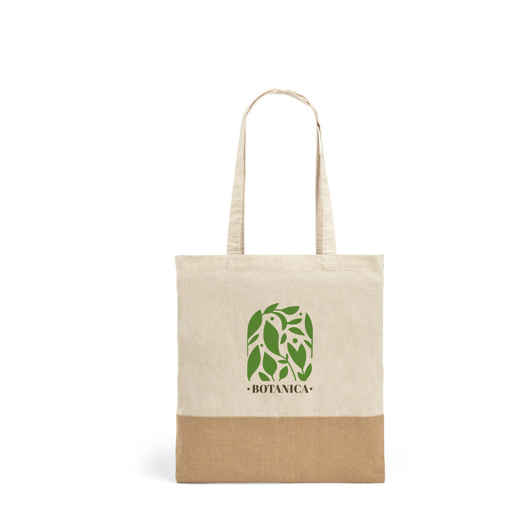 MERCAT. Saco 100% algodão (160 g/m²) com detalhes em imitação de juta