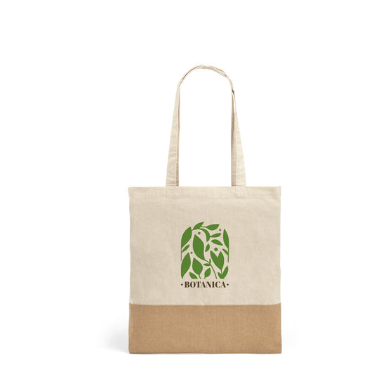 MERCAT. Saco 100% algodão (160 g/m²) com detalhes em imitação de juta