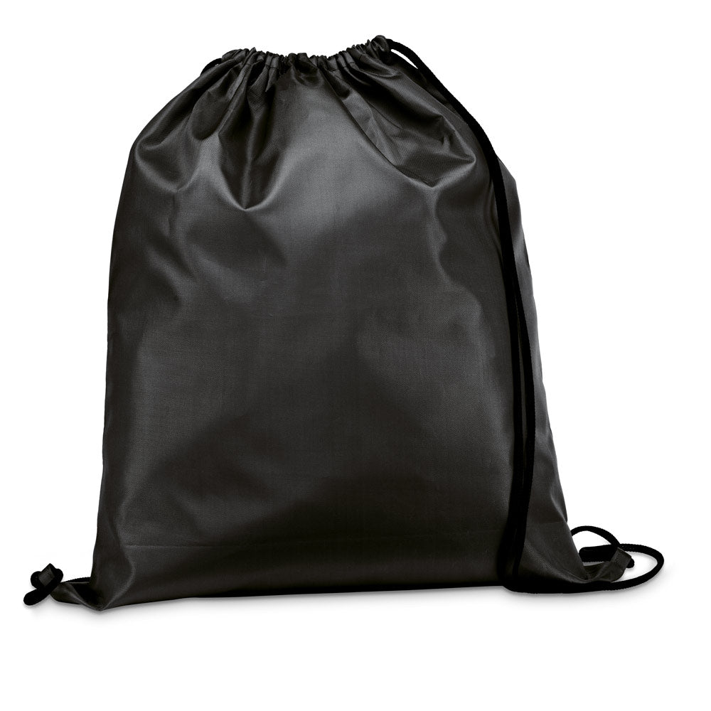 CARNABY. Saco tipo mochila em 210D com cordões em preto