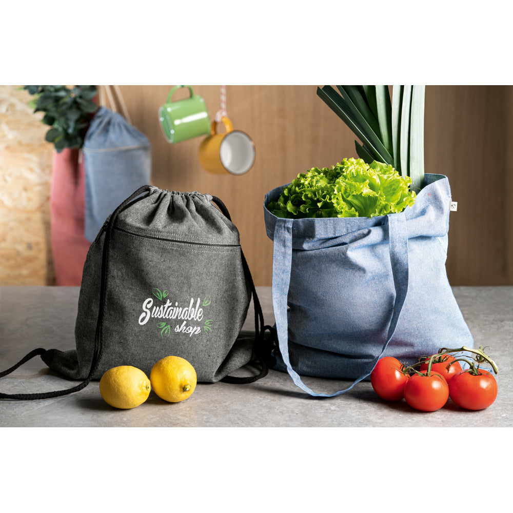 CHANCERY. Saco tipo mochila com algodão reciclado (70%), poliéster (30% rPET) (140 g/m²)