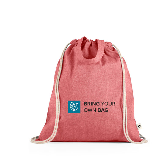 RISSANI. Saco tipo mochila com algodão reciclado (70%) e poliéster (30% rPET) (140 g/m²)