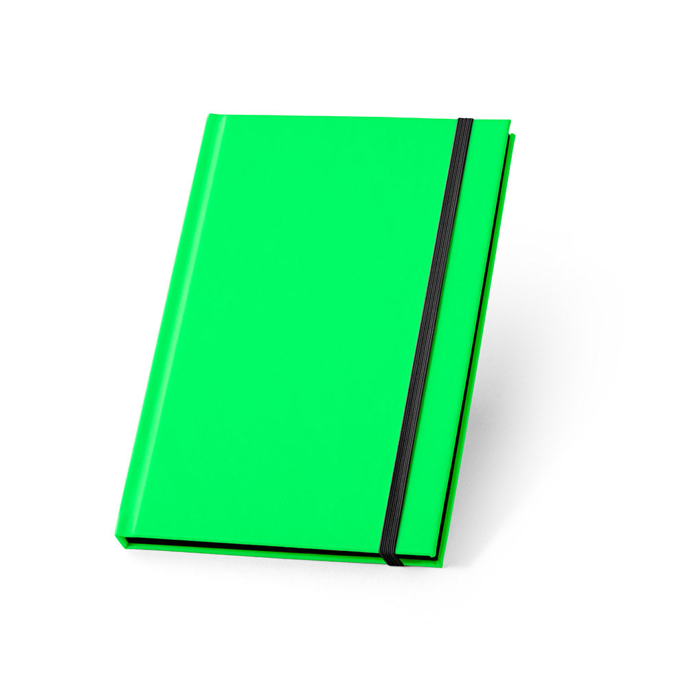 WATTERS. Bloco de notas A5 em PU fluorescente com folhas pautadas