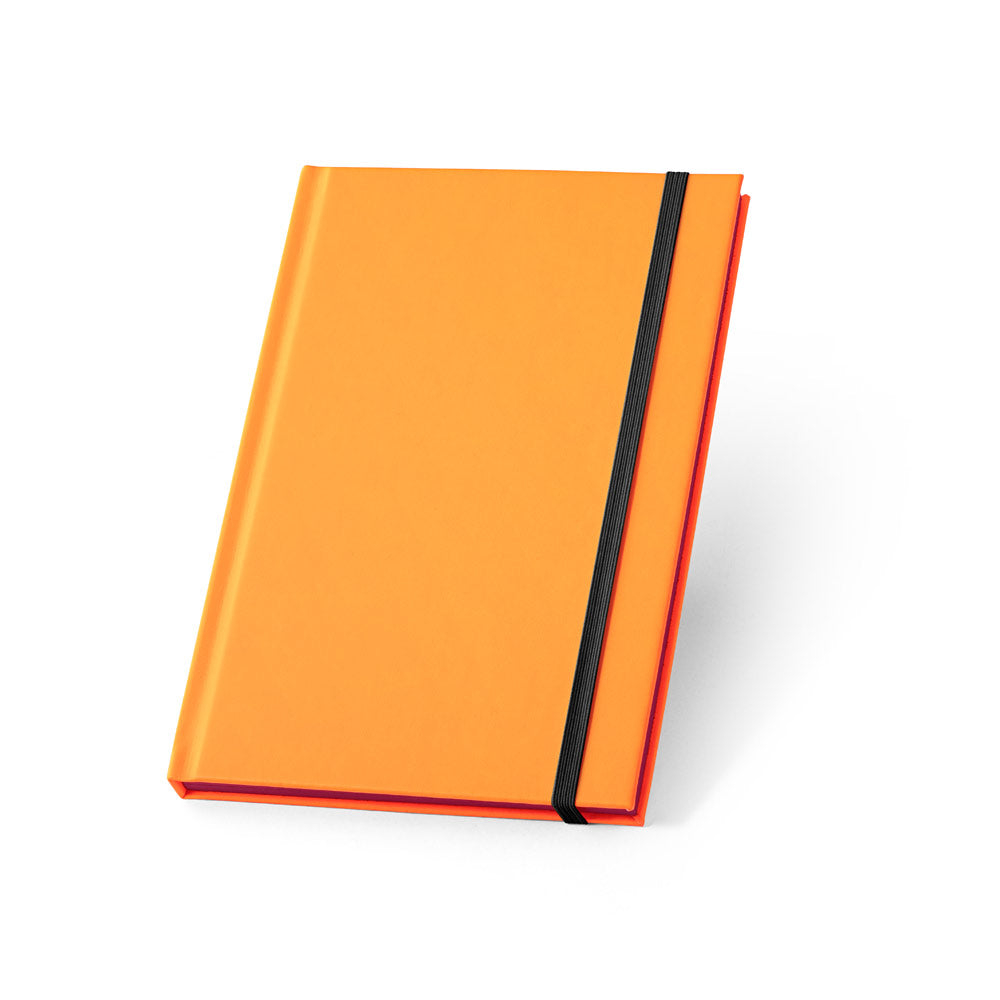 WATTERS. Bloco de notas A5 em PU fluorescente com folhas pautadas